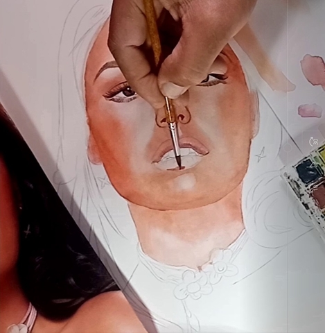 Isis Valverde, pintura com aquarelas passo a passo