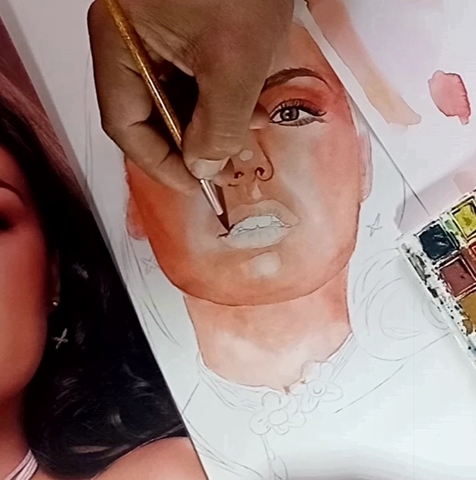 Isis Valverde, pintura com aquarelas passo a passo
