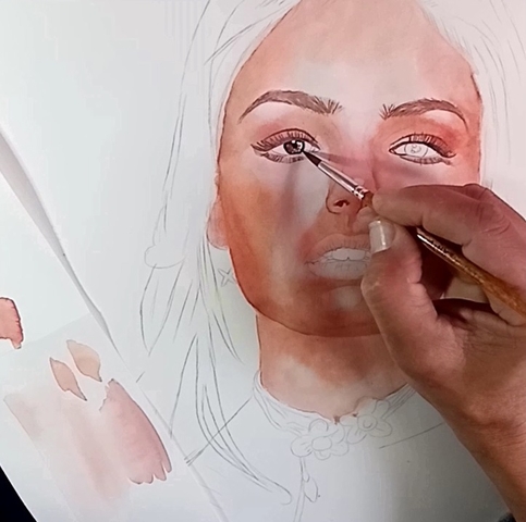 Isis Valverde, pintura com aquarelas passo a passo