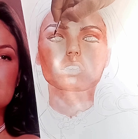 Isis Valverde, pintura com aquarelas passo a passo
