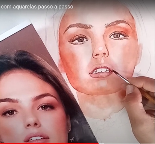 Isis Valverde, pintura com aquarelas passo a passo